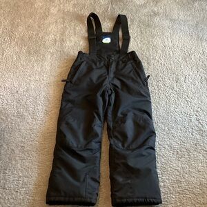 Kids Black Snow Overalls Bibs - Size 8